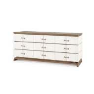 Picture of TRISTAN EXTRA WIDE LARGE 9-DRAWER, SAND WHITE, SESAME FINISH OAK VENEER