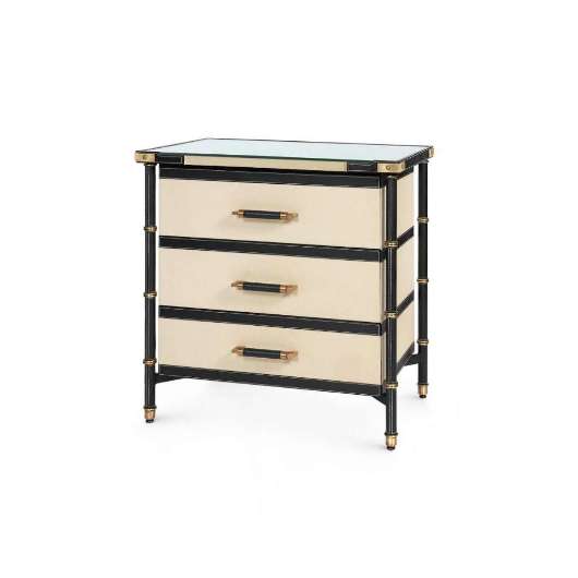 Picture of TOULON 3-DRAWER SIDE TABLE, BLACK