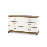 Picture of TRISTAN 6-DRAWER, SAND WHITE, SESAME FINISH OAK VENEER