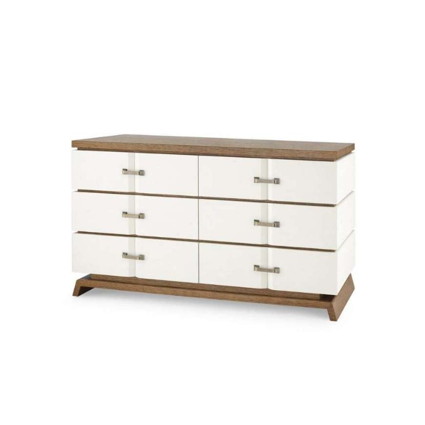 Picture of TRISTAN 6-DRAWER, SAND WHITE, SESAME FINISH OAK VENEER