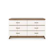 Picture of TRISTAN 6-DRAWER, SAND WHITE, SESAME FINISH OAK VENEER