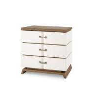 Picture of TRISTAN 3-DRAWER SIDE TABLE, SAND WHITE, SESAME FINISH OAK VENEER