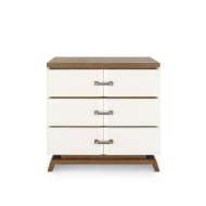 Picture of TRISTAN 3-DRAWER SIDE TABLE, SAND WHITE, SESAME FINISH OAK VENEER