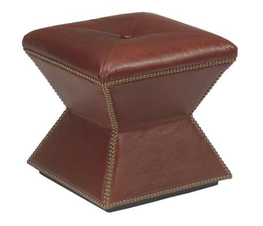 Picture of FACETED OTTOMAN (LEATHER)