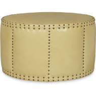 Picture of L9203-90 LEATHER DRUM OTTOMAN