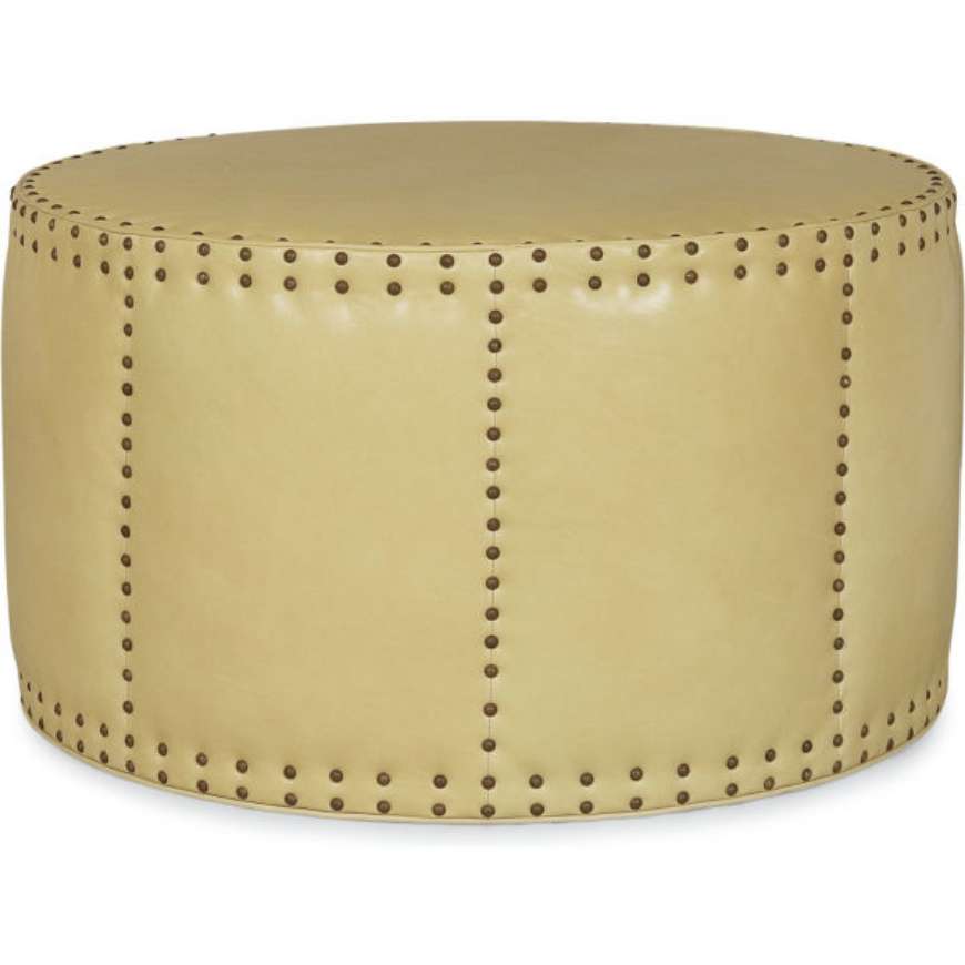 Picture of L9203-90 LEATHER DRUM OTTOMAN