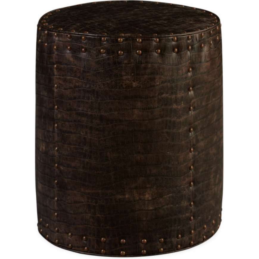 Picture of L9203-10 LEATHER DRUM OTTOMAN