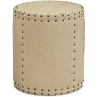 Picture of L9203-10 LEATHER DRUM OTTOMAN