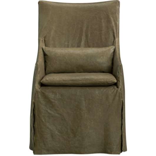 Picture of LS5203-41C LEATHER SLIPCOVERED HIGH BACK CAMPAIGN CHAIR