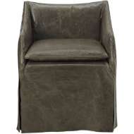 Picture of LS5203-01C LEATHER SLIPCOVERED LOW BACK CAMPAIGN CHAIR