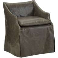 Picture of LS5203-01C LEATHER SLIPCOVERED LOW BACK CAMPAIGN CHAIR