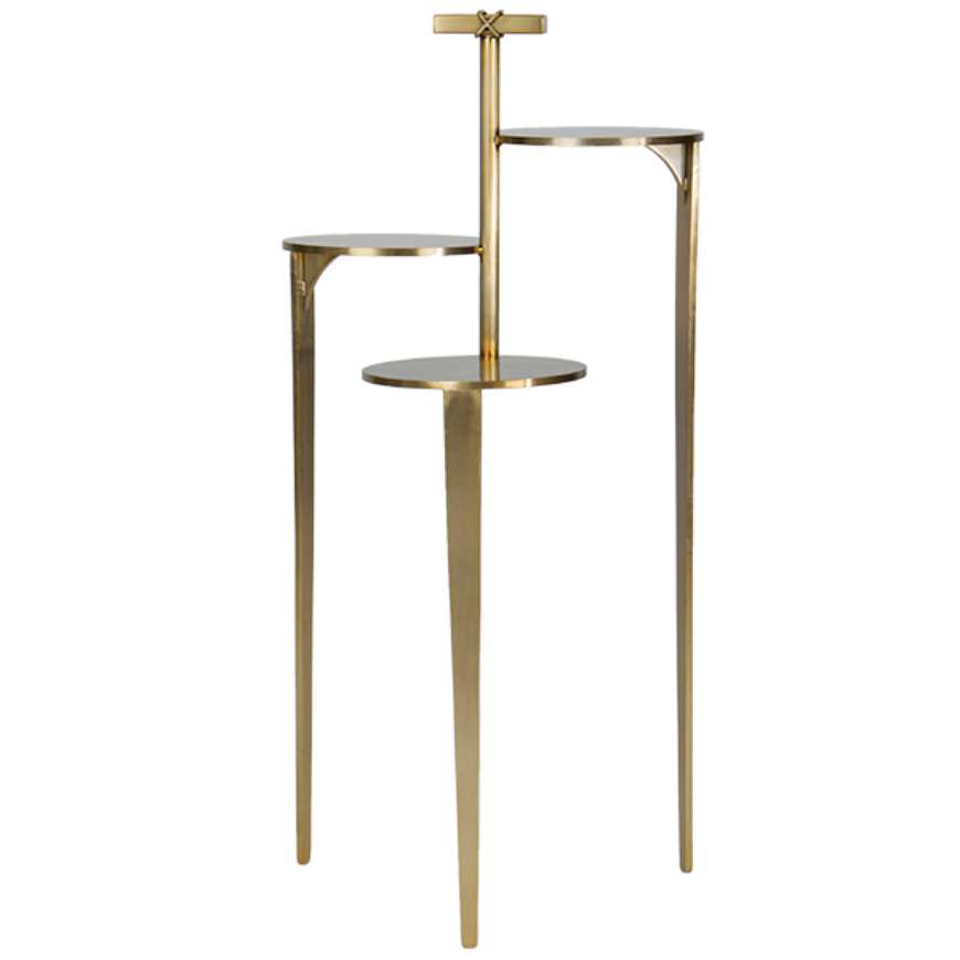 Picture of TRI-DOT ▪DRINK TABLE●BRUSHED BRASS FINISH